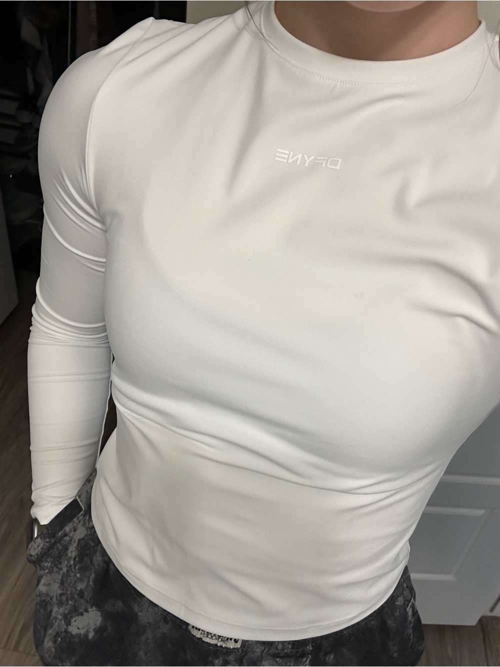 Dfyne White Long Sleeve Top